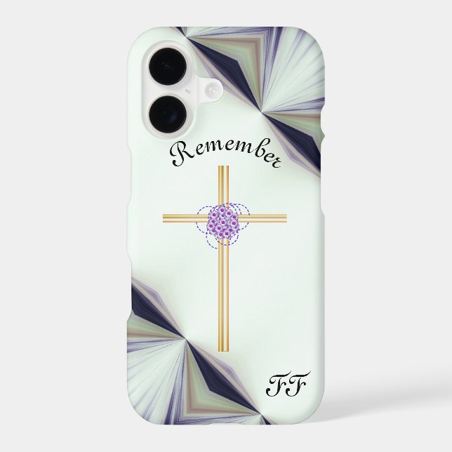 White Pearlescent Remember Cross Samsung & iPhone Case (Back)