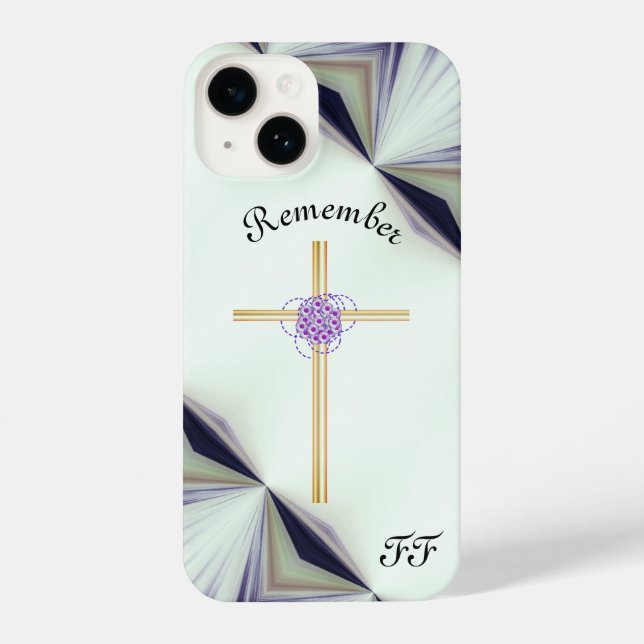 White Pearlescent Remember Cross Samsung & iPhone Case (Back)