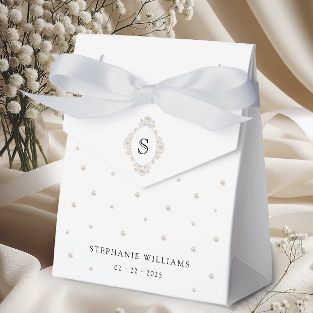 White Pearls Bridal Shower Favour Boxes (Creator Uploaded)