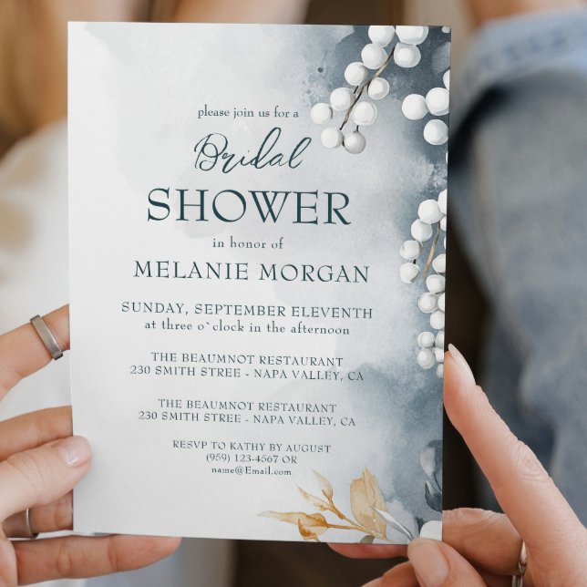 White Pearls I Floral Bridal Shower Invitation (Creator Uploaded)