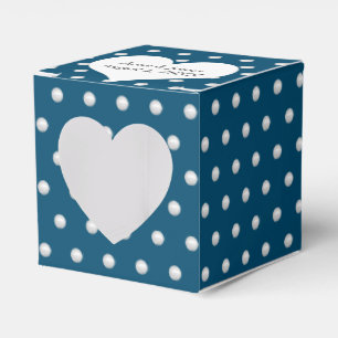 White Pearls On Blue Favour Box