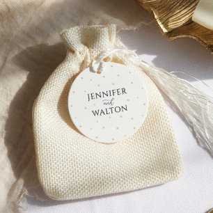 White Pearls Wedding Favour Tag