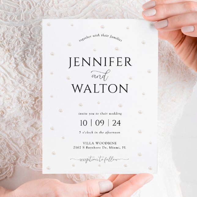White Pearls Wedding Invitation (Creator Uploaded)
