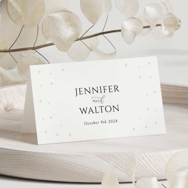 White Pearls Wedding Place Cards (Creator Uploaded)