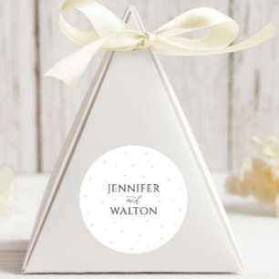 White Pearls Wedding Round Sticker