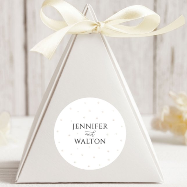 White Pearls Wedding Round Sticker (Creator Uploaded)