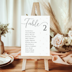 White Pearls Wedding Seating Chart Card