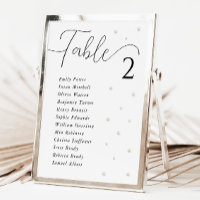 White Pearls Wedding Seating Chart Card 7x5