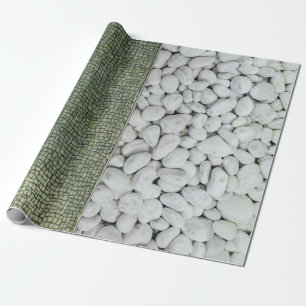 White pebble lot collage wrapping paper