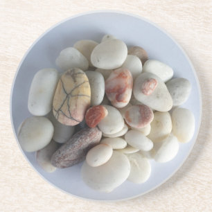 white pebbles coaster