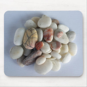 white pebbles mouse pad
