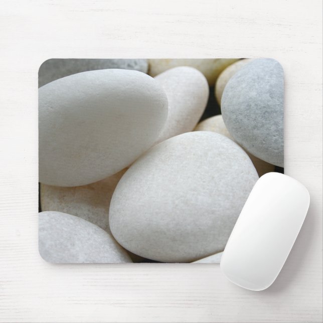 White Pebbles Stones Rock Nature Photo Mousepad (With Mouse)
