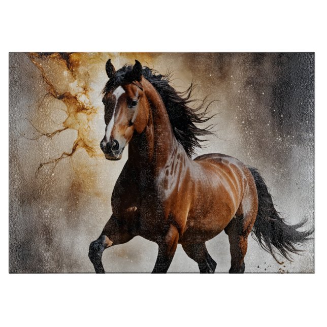 White Peeking Horse Cutting Board (Front)