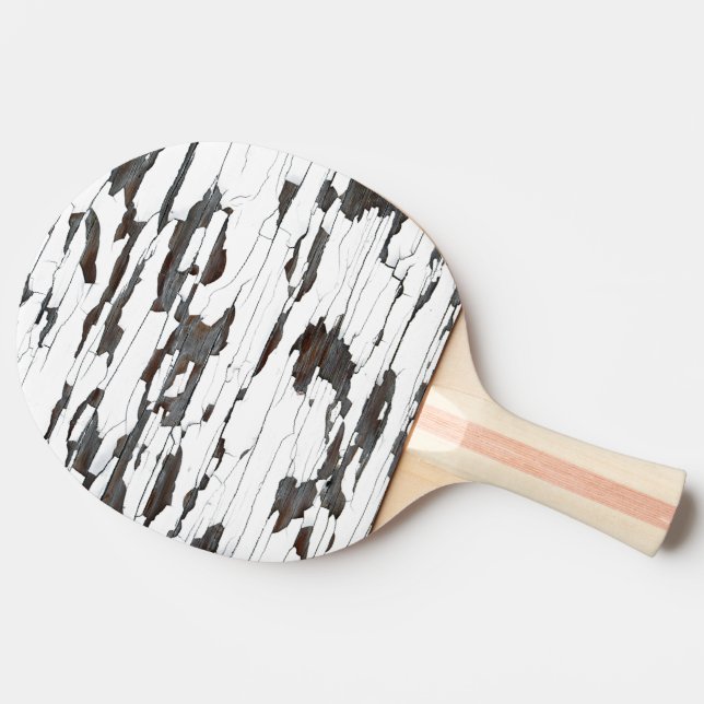 White Peeling Paint Ping Pong Paddle (Side)