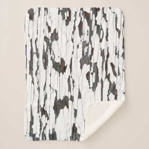 White Peeling Paint Sherpa Blanket