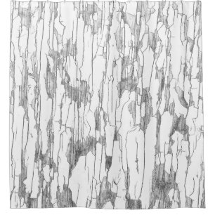 White Peeling Paint Shower Curtain