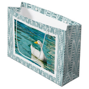 White Pekin Duck - Nature Photo in Reflections Large Gift Bag
