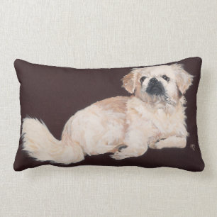 White Pekingese Dog Pillow