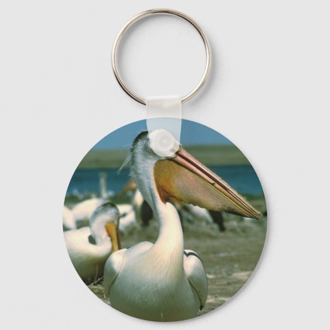 White Pelican Key Ring (Front)