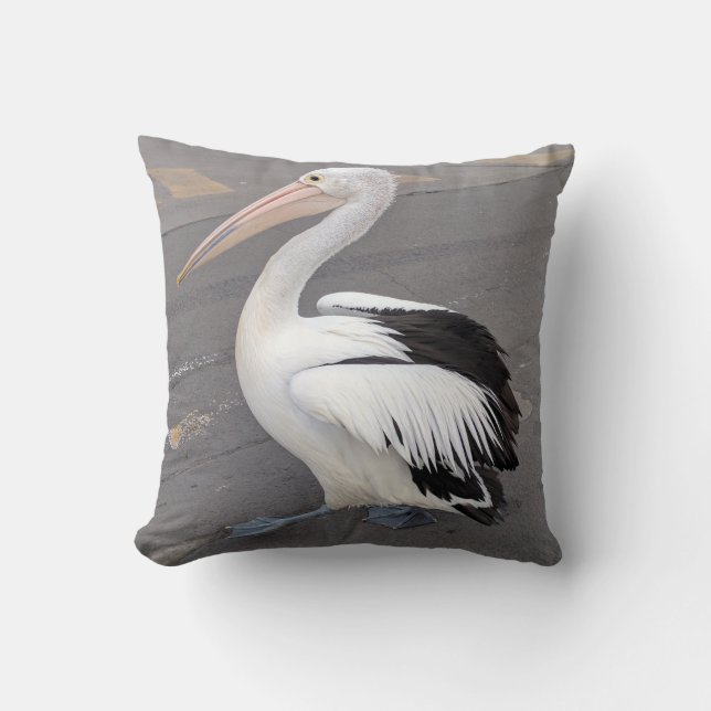 White Pelican Pillow (Front)