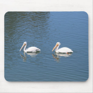 white pelicans mousepad