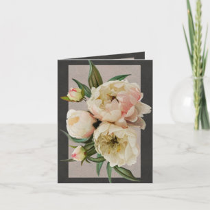 White Peonies Greeting Card
