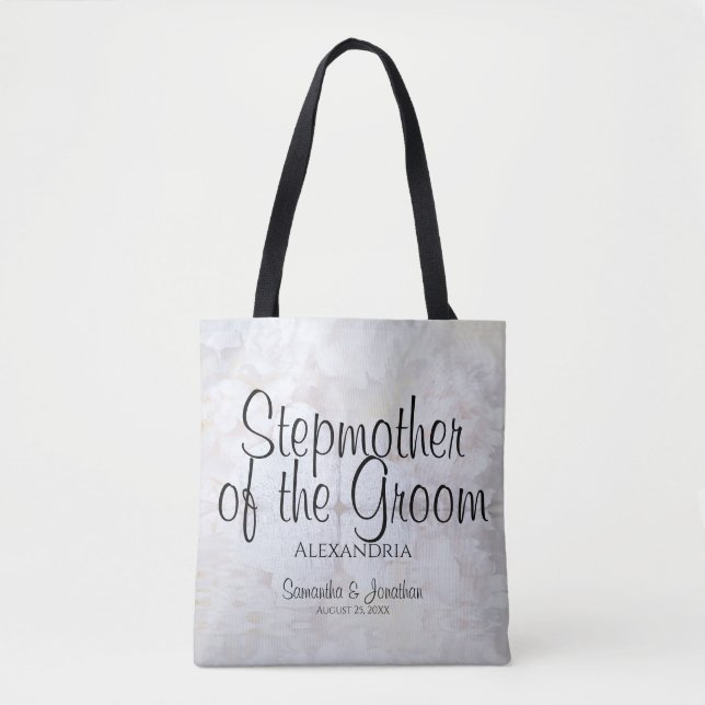 White Peonies Wedding Stepmother of the Groom Tote Bag (Front)