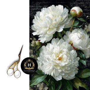 White Peony Blossom Decoupage Tissue Paper