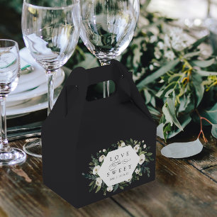 White Peony Floral Frame "Love is Sweet" Wedding Favour Box
