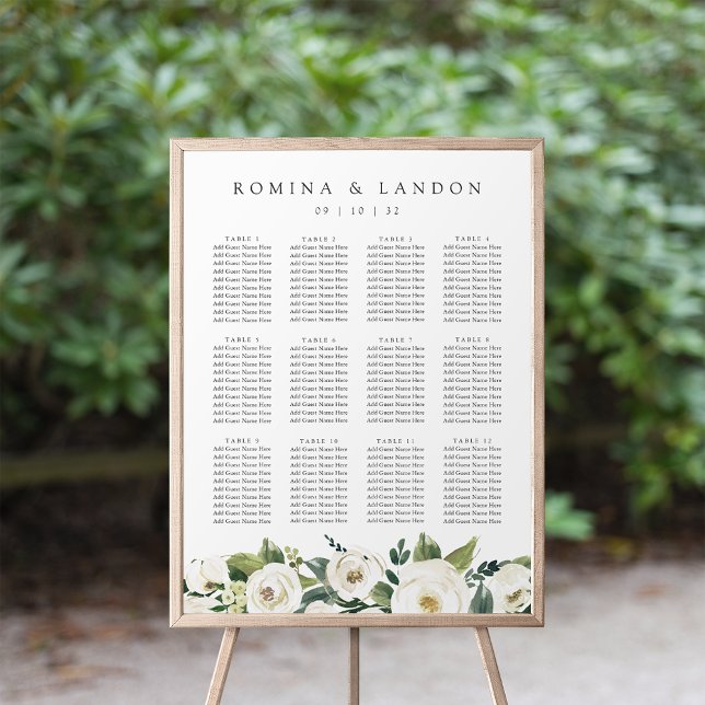 White Peony | Floral Wedding Seating Chart (Creator Uploaded)