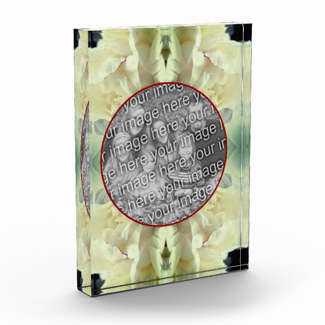 White Peony Flower Petals Create Your Own Photo Block (Left)