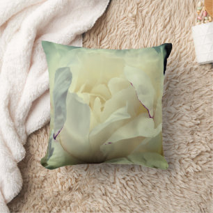 White Peony Flower Petals Cushion