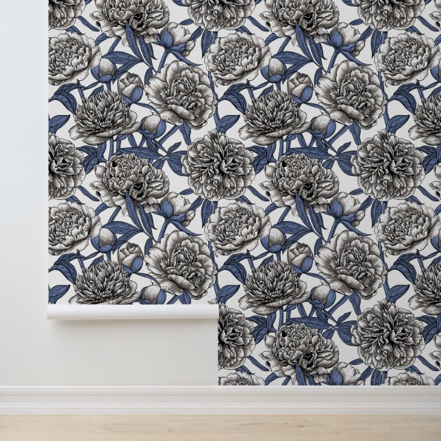 White peony flowers wallpaper (Application)