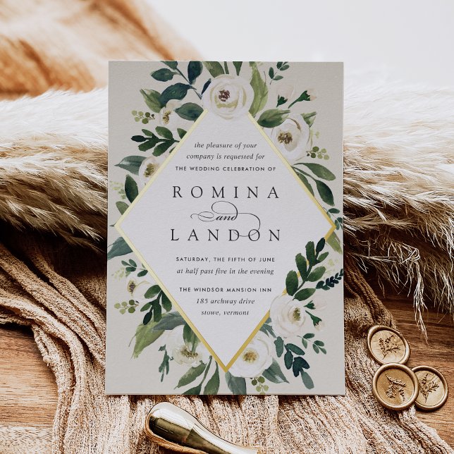 White Peony | Geometric Floral Frame Wedding (Creator Uploaded)