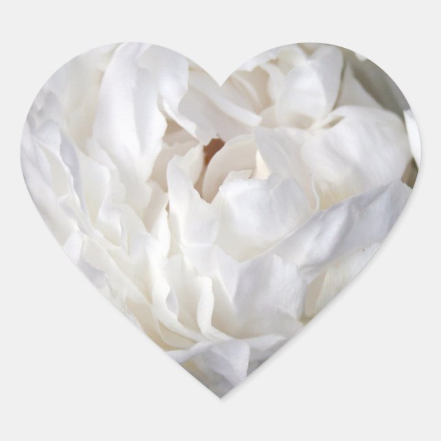 White Peony - Heart Stickers (Front)