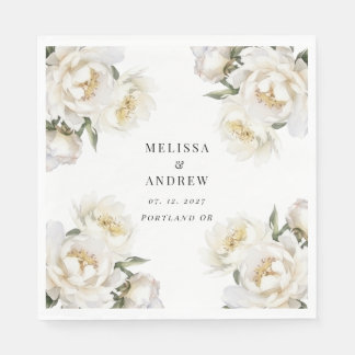 White Peony Napkin