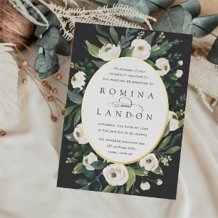 White Peony   Oval Frame Floral Wedding