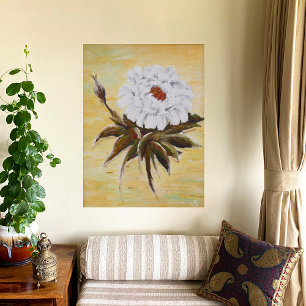 White Peony Poster