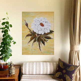 White Peony  Poster