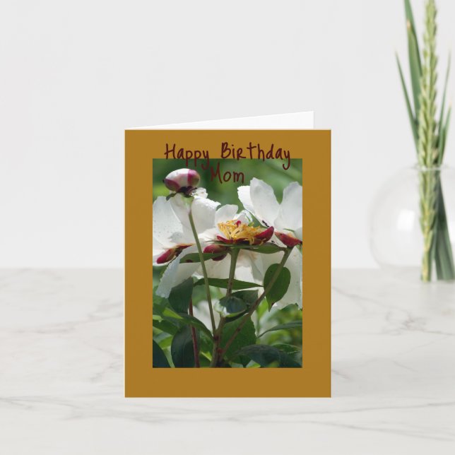 White Peony  Thank You Card (Front)