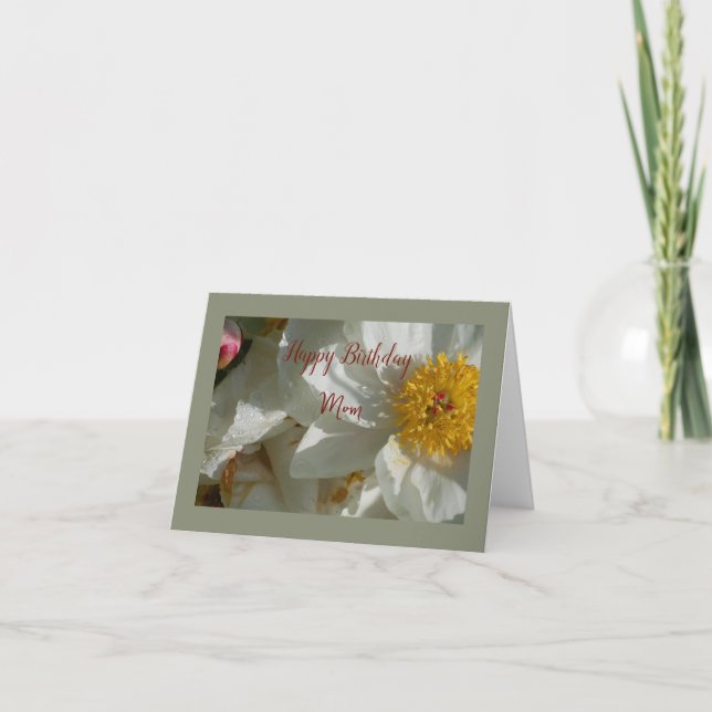 White Peony  Thank You Card (Front)