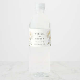 White Peony Water Bottle Label