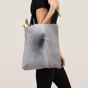 White Percheron Draught Horse Eye Tote Bag