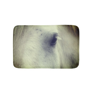 White Percheron Horse Eye Bath Mat