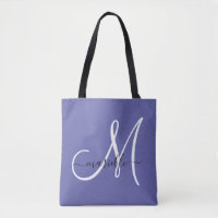 White Periwinkle Blue Girly Monogram