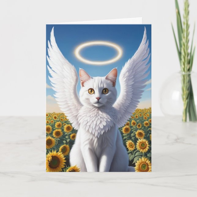 White Persian Angel Card (Front)