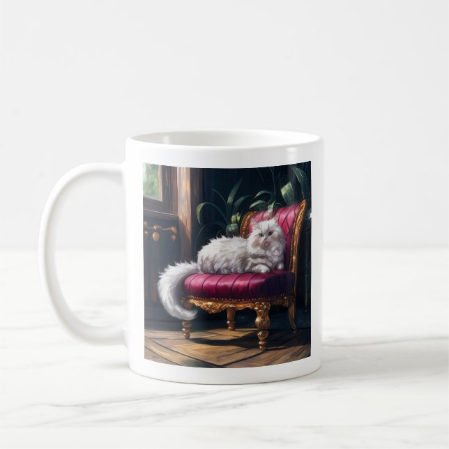 White Persian Cat Coffee Mug (Left)