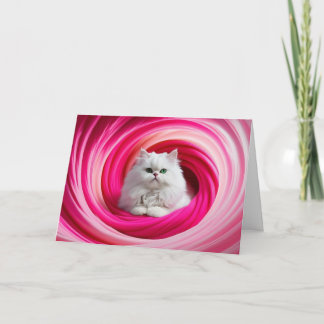White Persian Cat Gyre Card