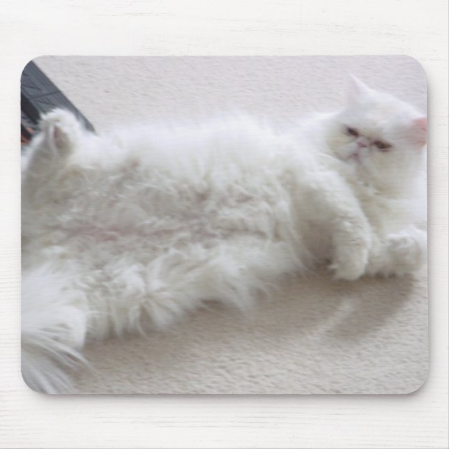 White Persian Cat Mouse Pad (Front)