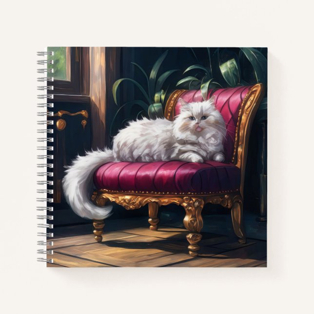 White Persian Cat Notebook (Front)